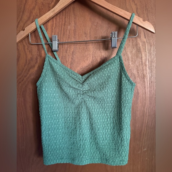 Madewell Green Ruched Fitted Camisole - Picture 1 of 3